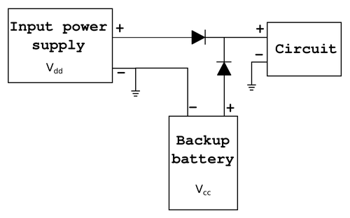 Two-diode power auto-select circuit